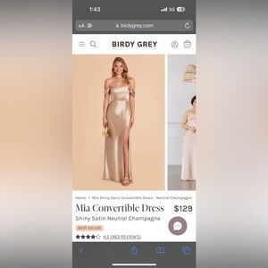 Mia Convertible Birdy Grey Dress size M